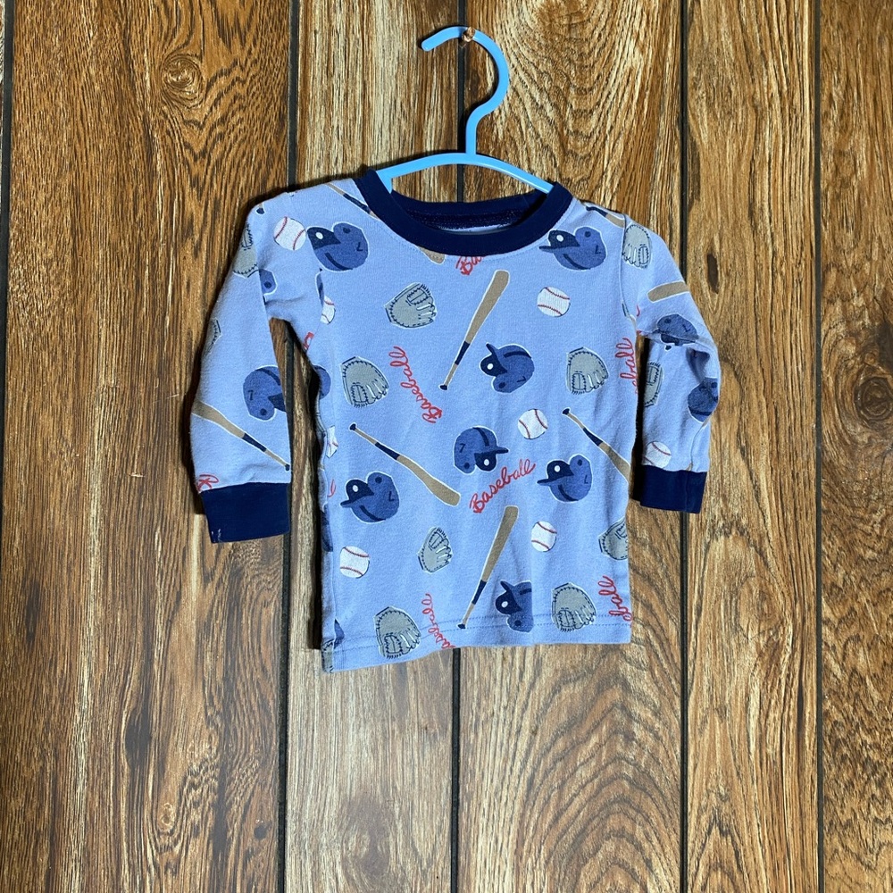 Carter's Blue Baseball Print Pajama Top